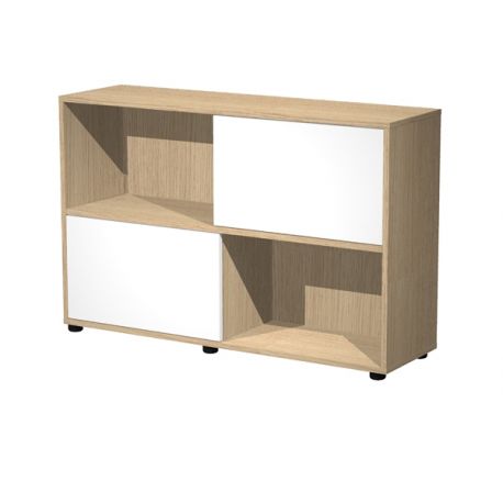 Libreria Teris 2 ante scorr. 120x35x79h rov/bia