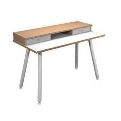 Postazione HOME OFFICE + sopralzo 120x60 gambe legno