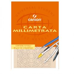 Blocco millimetrato A4 10fg 80gr