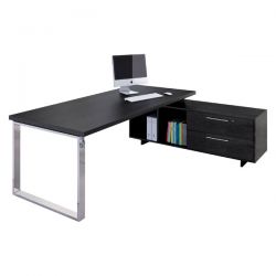 Scrivania man. FORMA f.met. 195x170cm nero venat