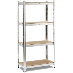 Scaffale metallo e legno 4ripiani 80x40x160H cm 150kg