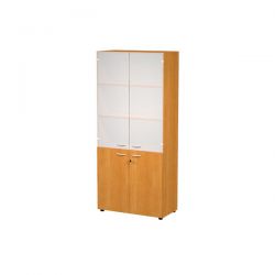 Armadio AR ante basse+vetro 90x46x200h noce