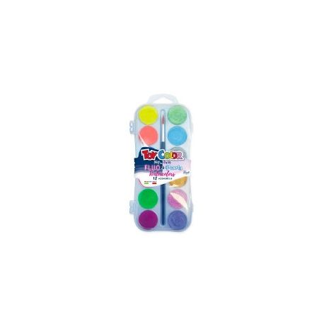 ACQUARELLI TOYCOLOR PZ.12 MM.30 FLUO E PERLY