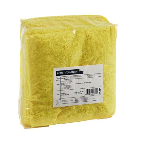 Cf 10 panni microf. 40X40cm giallo Ultrega Perfetto
