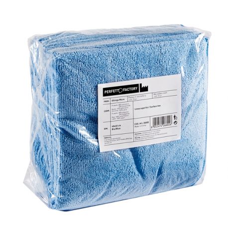 Cf 10 panni microf. 40X40cm azzurro Ultrega Perfetto