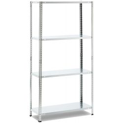 Scaffale metallico 4 ripiani 75x30x147H cm leggero