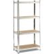 Scaffale metallo e legno 4ripiani 80x40x160H cm 150kg