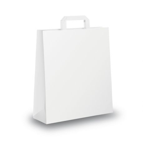 Shoppers neutre Kraft 18x8x24 25pz bianche piattina