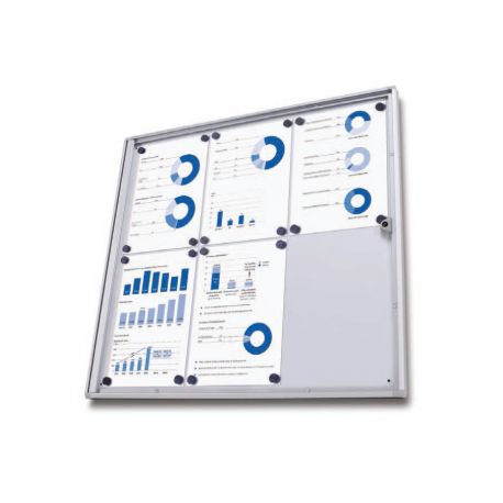 Bacheca anta battente interni 9xA4 71x96cm verticale STL