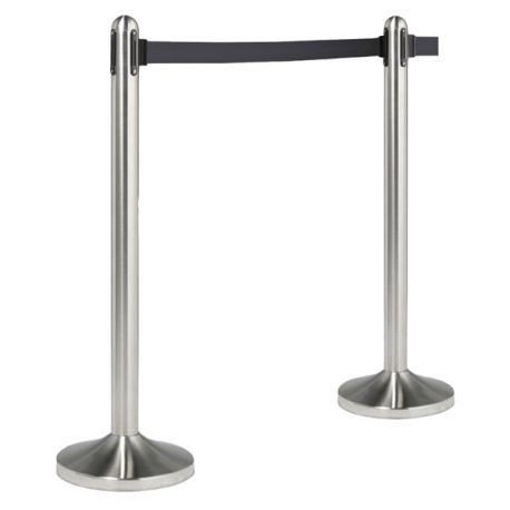 1 COLONNINA CROMATA NASTRO NERO 210CM SECURIT