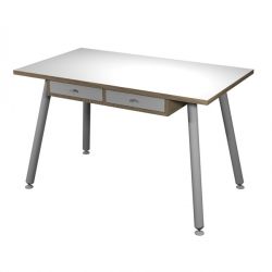 Postazione HOME OFFICE + cassetti 120x60 gambe metallo