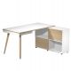 Workstation MIDI 130x60xh81cm gambe legn. bia/rov