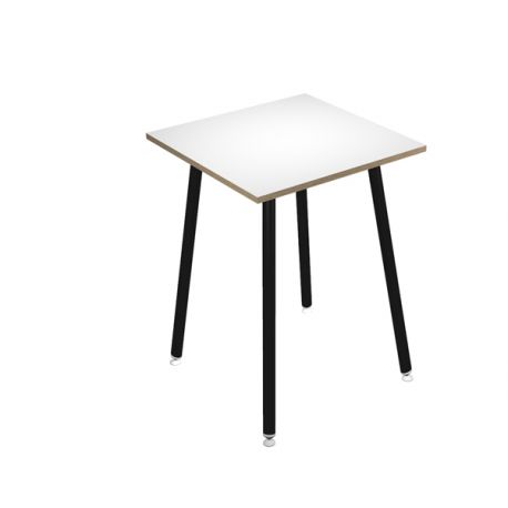 TAVOLO ALTO 80X80XH105CM NERO/ BIANCO SKINNY METAL