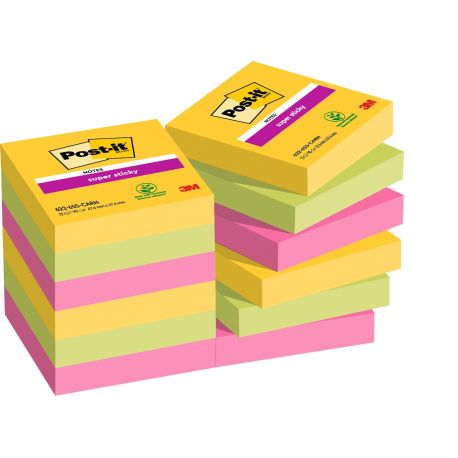 Post-it Super Sticky 47,6x47,6 Carnival ass.