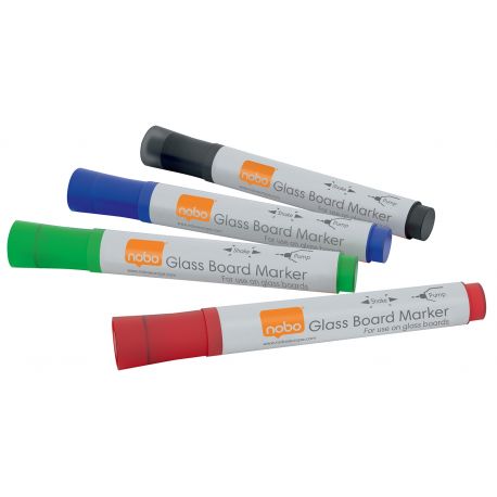 Pennarelli Nobo per lavagne in vetro cf.4 colori assortiti