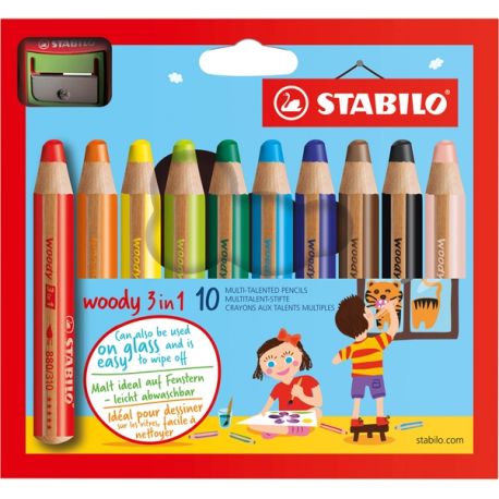 MATITONI STABILO WOODY 3 IN 1 10 COLORI