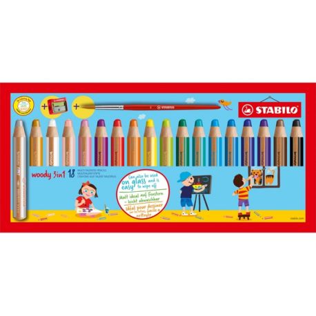 MATITONI STABILO WOODY 18PZ. + TEMPERINO 880/18