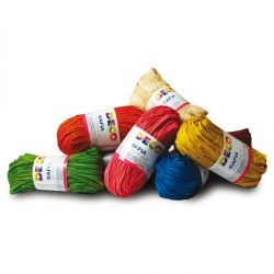 RAFIA NATURALE GR.50 10 COLORI ASSORTITI.