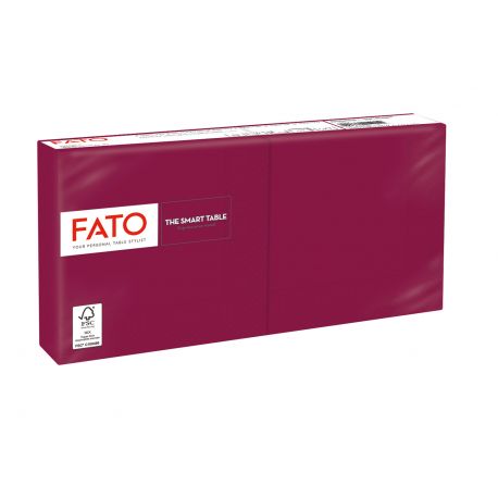 100 TOVAGLIOLI CARTA 25X25CM 2 VELI BORDEAUX FATO