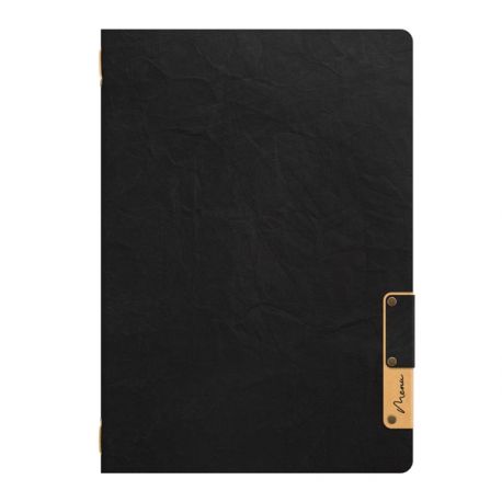 PORTA MENU A5 NERO NATURE CON 1 INSERTO DOPPIO