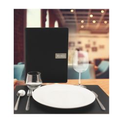 PORTA MENU A424X33CM NERO ROYAL CON 1 INSERTO DOPP
