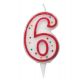 CANDELINA ZUCCHERINO NUMERO 6 - H. 8.5CM BIG PARTY