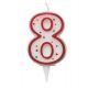 CANDELINA ZUCCHERINO NUMERO 8 - H. 8.5CM BIG PARTY