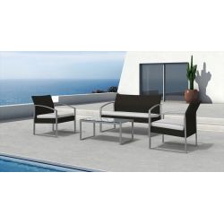 SALOTTO ALICANTE NERO/GRIGIO - SET 4 ELEMENTI