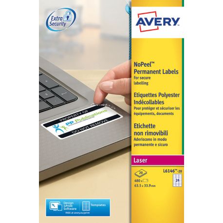 Etichette Avery L6145-20 45,7x25,4 non removibili