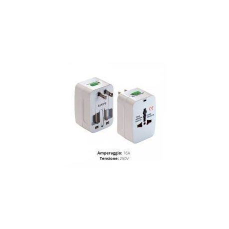 Adattatore spine da viaggio EU GB USA + 2 USB