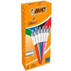 Penne sfera Bic 4 colori Shine cf.12pz col.assort.