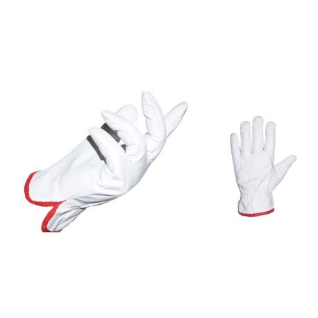 Guanti GP60 pelle fiore bianco tg.10
