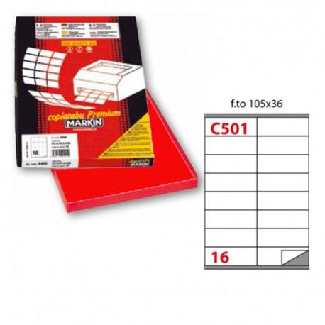 Etichette poliestere bianche las 105X36 50fg C/501