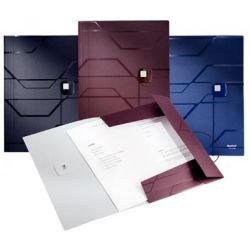 Cartella 3 lembi Prestige f.to 24x32 blu