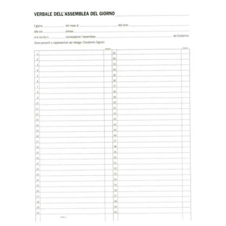 Registro verbali assemblea condominiale 92p.31x24cm