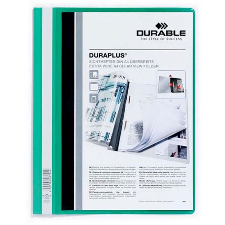 Cartella Duraplus 22x30 con fermaglio verde