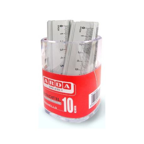 Barattolo 15 righelli alluminio cm 10