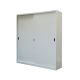 Armadio ante scorrevoli 4 ripiani cm 150x45x200 grigio