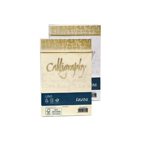 Pacco 25 buste 12x18 Lino Calligraphy 120gr