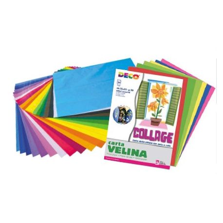 CARTA VELINA FG. 20 BLOCCO 35X50 COL. ASS.