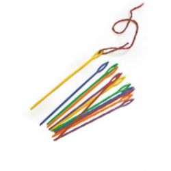 AGHI IN PLASTICA CM. 15 SET PZ.12 6 COL. ASS.