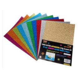 CARTONCINO GLITTER ADESIVA A4 FG.10 GR.210