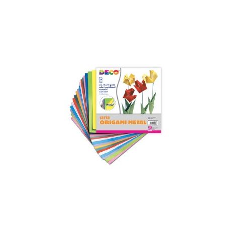 CARTA ORIGAMI METALLIZZATA CM.14X14 FG.24