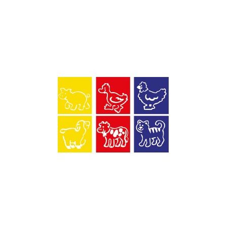 STENCIL ANIMALI DELLA FATTORIA PZ. 6
