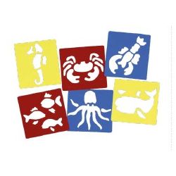 STENCIL ANIMALI MARINI PZ. 6