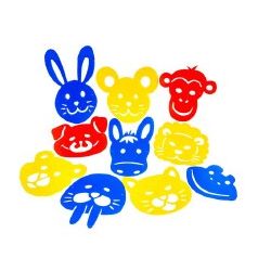 STENCIL SAGOME GRANDI MASCHERE ANIMALI PZ. 10