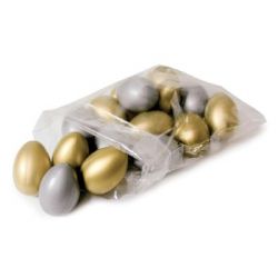 UOVA PLASTICA DA DECOR. PZ. 24 ORO E ARGENTO