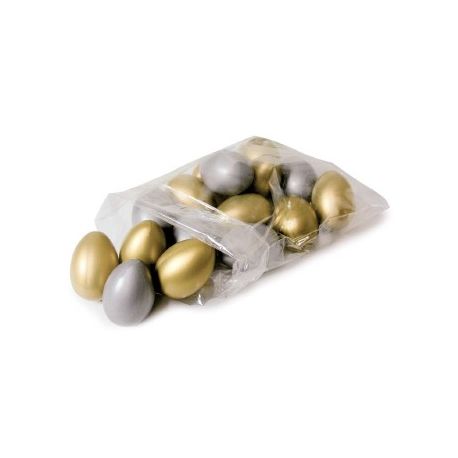 UOVA PLASTICA DA DECOR. PZ. 24 ORO E ARGENTO