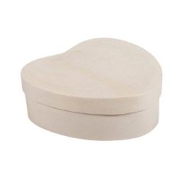 LEGNO DA DECORARE SCATOLA CUORE CM. 14X12