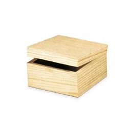 LEGNO DA DECORARE SCATOLA CON COPERCHIO CM. 15X15X